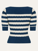 Lana Sweater in Navy and Ivory Stripe, Rückansicht – Weekend Doll