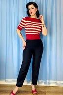 Lana Sweater in Red and Ivory Stripe | Weekend Doll - Bright House Vintage