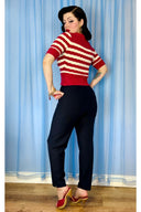 Lana Sweater in Red and Ivory Stripe | Weekend Doll - Bright House Vintage