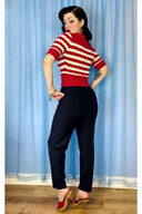 Lana Sweater in Red and Ivory Stripe | Weekend Doll - Bright House Vintage