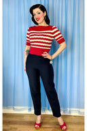 Lana Sweater in Red and Ivory Stripe | Weekend Doll - Bright House Vintage