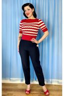 Lana Sweater in Red and Ivory Stripe | Weekend Doll - Bright House Vintage