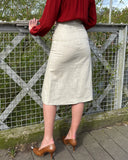 1940s Prim Pleated Skirt - Natural Fibre Ecru