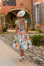 Lottie Floral Swing Dress in Weiß | Hearts & Roses | Damenkleid - Bright House Vintage