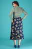 Marvelous Midi Skirt in Navy mit floralem Print | Emmy Design | Damenrock - Bright House Vintage
