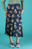 Marvelous Midi Skirt in Navy mit floralem Print | Emmy Design | Damenrock - Bright House Vintage