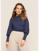 Maya Top Soft Fleece Navy | Very Cherry | Damenshirt - Bright House Vintage