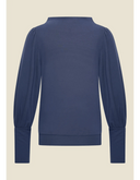 Maya Top Soft Fleece Navy | Very Cherry | Damenshirt - Bright House Vintage