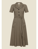 Midi Kleid Safiya in Schwarz - Braun | Very Cherry | Damenkleid - Bright House Vintage
