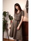 Midi Kleid Safiya in Schwarz - Braun | Very Cherry | Damenkleid - Bright House Vintage