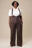 Miss Fancy Pants Slacks Braun mit Nadelstreifen | Emmy Design | Damenhose - Bright House Vintage