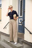 Miss Pocket Pants in Taupe mit Nadelstreifen | Emmy Design | Damenhose - Bright House Vintage