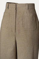 Miss Pocket Pants in Taupe mit Nadelstreifen | Emmy Design | Damenhose - Bright House Vintage
