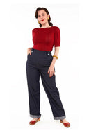 Monroe Trousers in Denim | Weekend Doll - Bright House Vintage