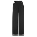 Monroe Trousers in Schwarz Denim | Weekend Doll | Damenhose - Bright House Vintage