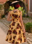 Orla Floral Swing Dress in Gelb | Hearts & Roses | Damenkleid - Bright House Vintage
