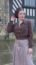 1940s Americana Button Jacket Brown | The House of Foxy | Women's jacket