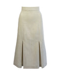 1940s Prim Pleated Skirt - Natural Fibre Ecru
