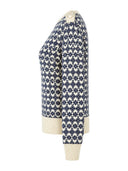 Pullover mit Herzmuster in Creme und Blau | Circus Clothing | Damenpullover - Bright House Vintage
