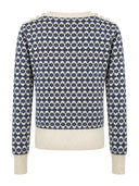 Heart Pattern Jumper in Cream and Blue | Circus Clothing | Women's Sweater - Bright House Vintage