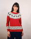 Pullover Moose Fairisle in Rot | Pretty Vacant | Damenstrickpullover - Bright House Vintage