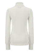 Rollkragenshirt Leiza in Creme | Femkit | Damenshirt - Bright House Vintage