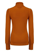 Rollkragenshirt Leiza in Rost | Femkit | Damenshirt - Bright House Vintage