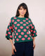Roma 3/4 Sleeve in Polka Green | Pretty Vacant | Damenpullover - Bright House Vintage