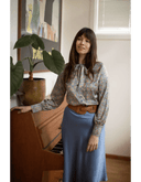 Ruffle Blouse Autumn Bloom | Very Cherry | Damenbluse - Bright House Vintage