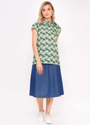 Schleifenbluse Anna Dachshund in Grün | Circus Clothing - Bright House Vintage