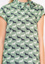 Schleifenbluse Anna Dachshund in Grün | Circus Clothing - Bright House Vintage