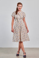 Shirley Seaside Dress in Cream | Banned Retro - Bright House Vintage