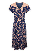 The Silverscreen Sailorette Dress in Blue Print | Emmy Design | Damenkleid - Bright House Vintage