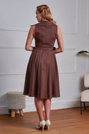 Sky Polka Wrap Dress in Braun | Banned Retro - Bright House Vintage