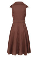 Sky Polka Wrap Dress in Braun | Banned Retro - Bright House Vintage