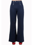 Stay awhile Trousers in Navy | Banned Retro - Bright House Vintage