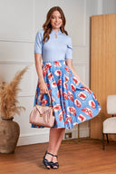 Tellerrock mit hohem Bund und weitem Schwung im Vintage Stil