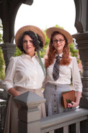 The Bookworm Blouse in White | Emmy Design - Bright House Vintage