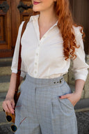The Bookworm Blouse in White | Emmy Design - Bright House Vintage
