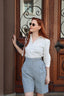 The Bookworm Blouse in White | Emmy Design - Bright House Vintage