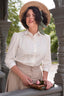 The Bookworm Blouse in White | Emmy Design - Bright House Vintage