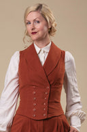 The Dapper Dame Waistcoat aus rostfarbener Baumwolle | Emmy Design | Damenweste - Bright House Vintage