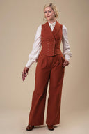 The Dapper Dame Waistcoat aus rostfarbener Baumwolle | Emmy Design | Damenweste - Bright House Vintage