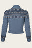 The Fair Isle Knit Jacket aus indigoblauer Wolle | Emmy Design | Damenstrickjacke - Bright House Vintage