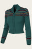 The Fair Isle Knit Jacket aus petrolfarbener Wolle | Emmy Design | Damenstrickjacke - Bright House Vintage