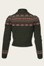 The Fair Isle Knit Jacket aus piniengrüner Wolle | Emmy Design | Damenstrickjacke - Bright House Vintage