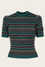 The Fairest Knit Top aus petrolfarbener Wolle | Emmy Design | Damenstricktop - Bright House Vintage