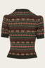 The Fairest Knit Top aus piniengrüner Wolle | Emmy Design | Damenstricktop - Bright House Vintage