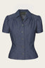The Famous Favorite Blouse aus dunkelblauem Denim | Emmy Design | Damenbluse - Bright House Vintage