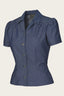 The Famous Favorite Blouse aus dunkelblauem Denim | Emmy Design | Damenbluse - Bright House Vintage